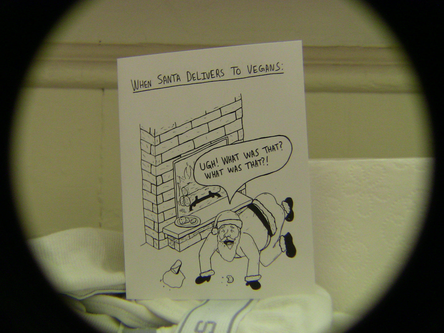 SANTA AT THE VEGANS- Christmas card