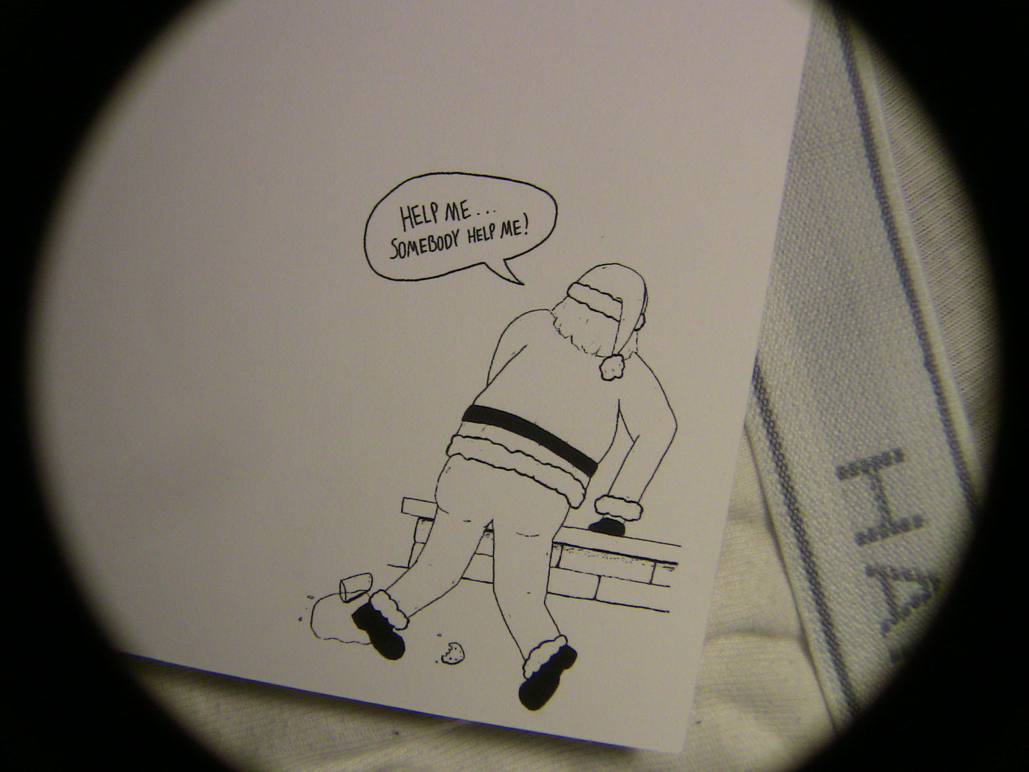 SANTA AT THE VEGANS- Christmas card