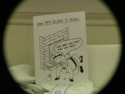SANTA AT THE VEGANS- Christmas card