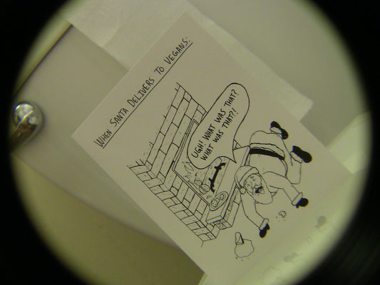 SANTA AT THE VEGANS- Christmas card